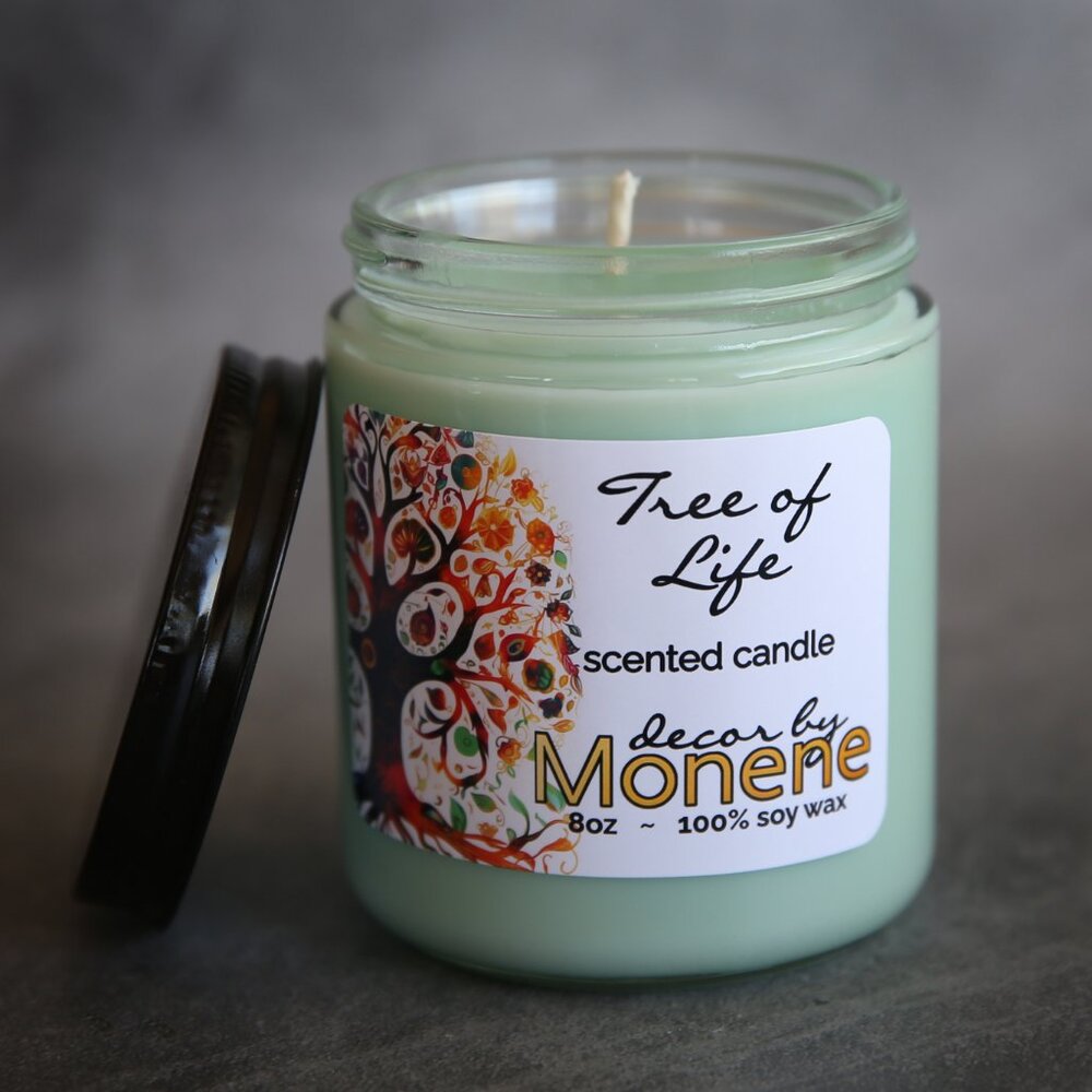 Tree of Life Scented 8oz Soy Wax Jar Candle